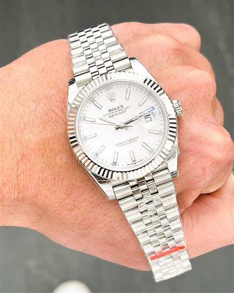 vintage rolex datejust jubilee bracelet|Rolex Datejust 41 white dial.